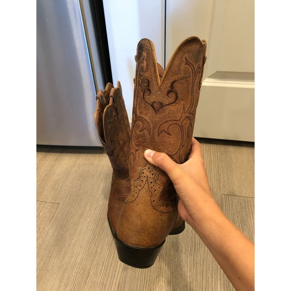 Justin Stampede Sorrel Apache Pointed Toe Boots - image 6